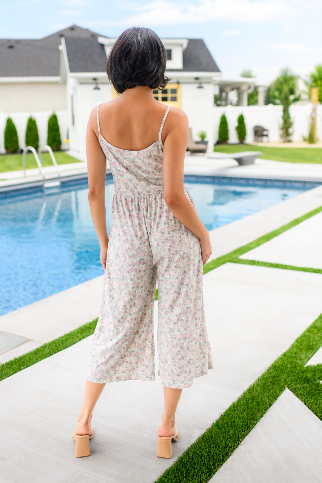Lucky In Love Floral Jumpsuit for Women | Summer Boho Romper with Pockets | Perfect for Beach Vacation, Music Festival & Date Night Outfits