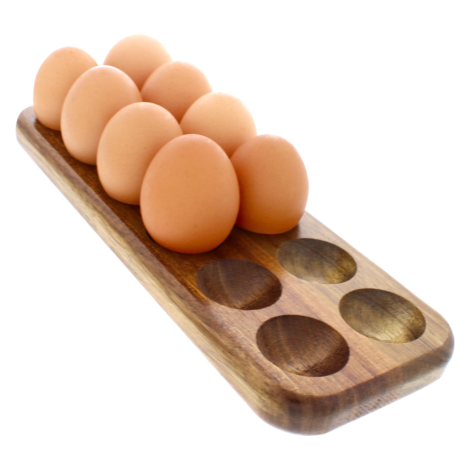 GUI'S CHICKEN COOP Egg Tray - Rustic Wooden Egg Holder for 12 Eggs | Kitchen & Refrigerator Organizer | Countertop Display & Storage | Easy to Clean | Perfect for Farmhouse, Country Kitchen & Breakfast Nook Decor