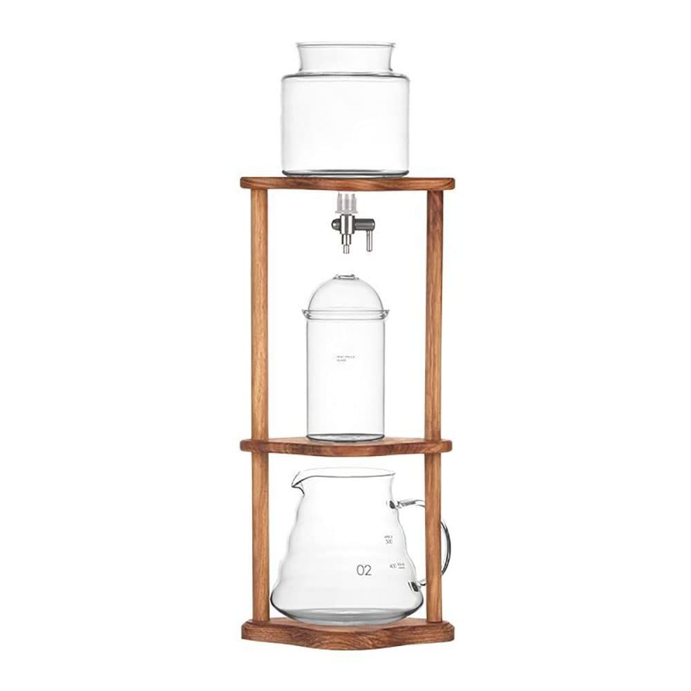 Premium 600ml Ice Drip Cold Brew Coffee Maker - Wooden Tower for Home, Office & Cafe | Slow Drip Coffee Brewer for Iced Coffee Lovers | Perfect for Morning Brews, Afternoon Refreshments & Entertaining Guests