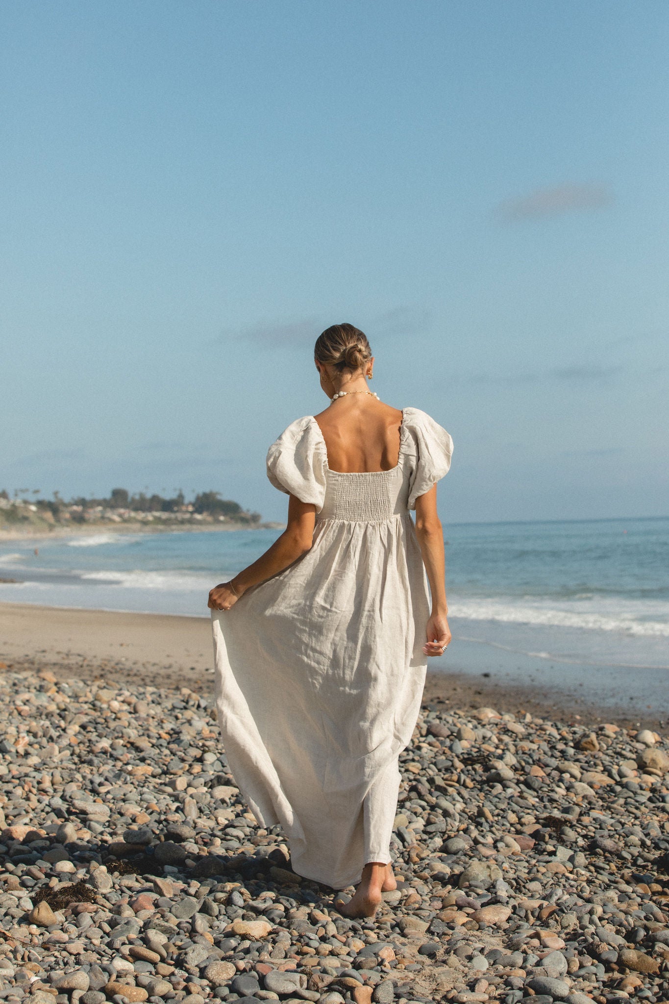 French Riviera Linen Dress for Women - Breathable Summer Beach Dress, Casual Boho Maxi Dress with Pockets | Perfect for Beach Vacations, Resort Wear & Summer Outings