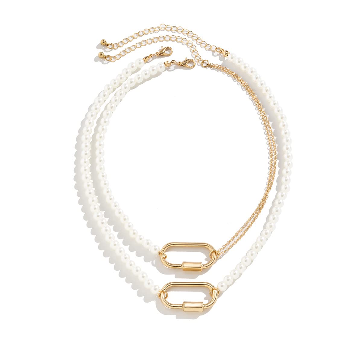 Bohemian Pearl Choker Necklace Set for Women - Gold Y2K Style