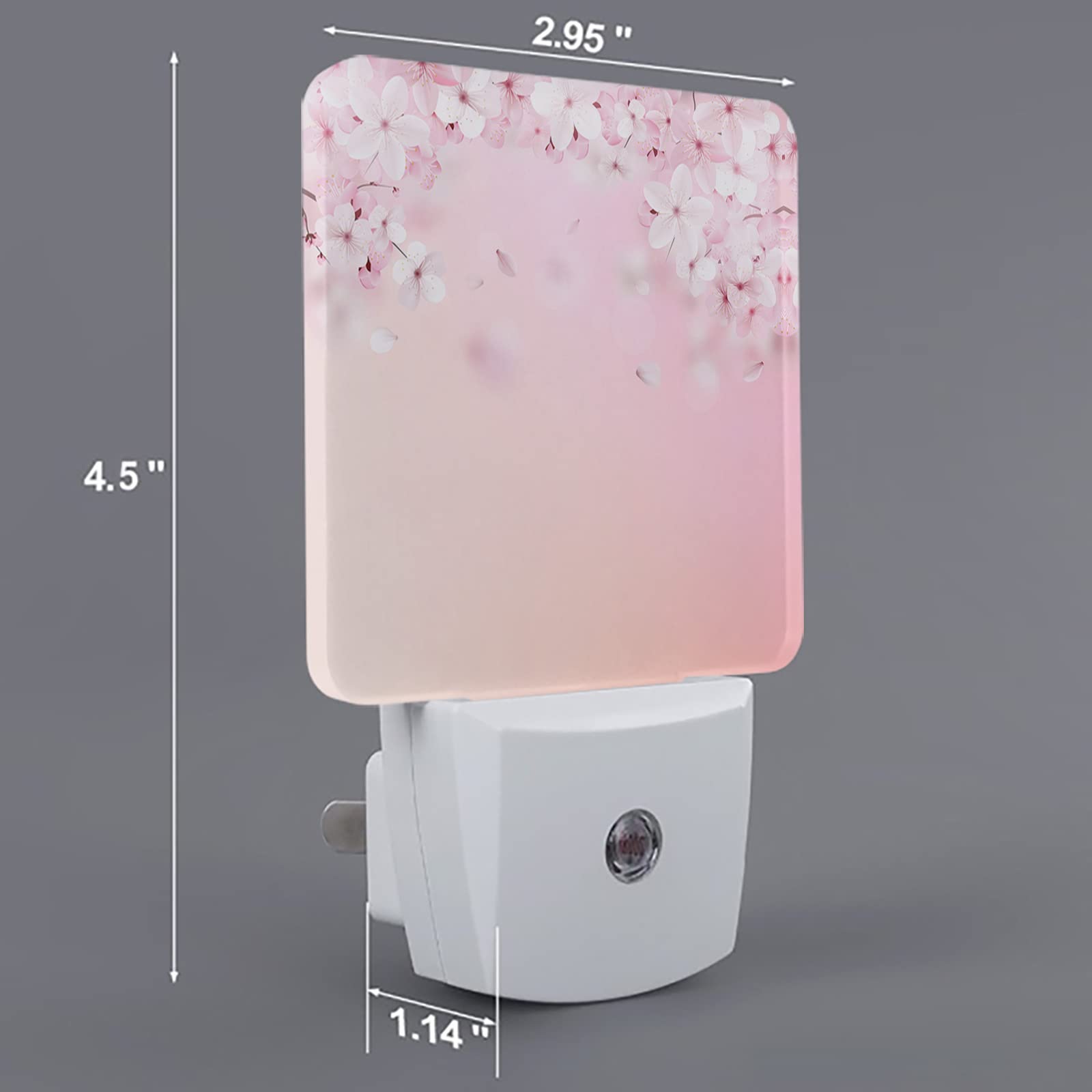 LED Night Light Plug in with Auto Sensor - Pink Peach Flower Design, Dimmable Night Lamp for Kids, Bedroom, Bathroom, Kitchen & Hallway | Perfect for Nighttime Safety & Home Decor