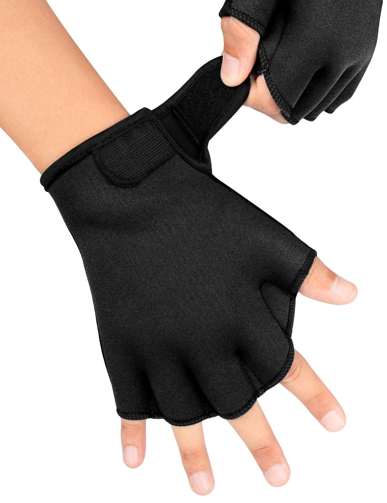 FitsT4 Webbed Swim Gloves for Water Aerobics & Fitness Training - Aqua Paddle Gloves for Swimming, Snorkeling, and Pool Workouts
