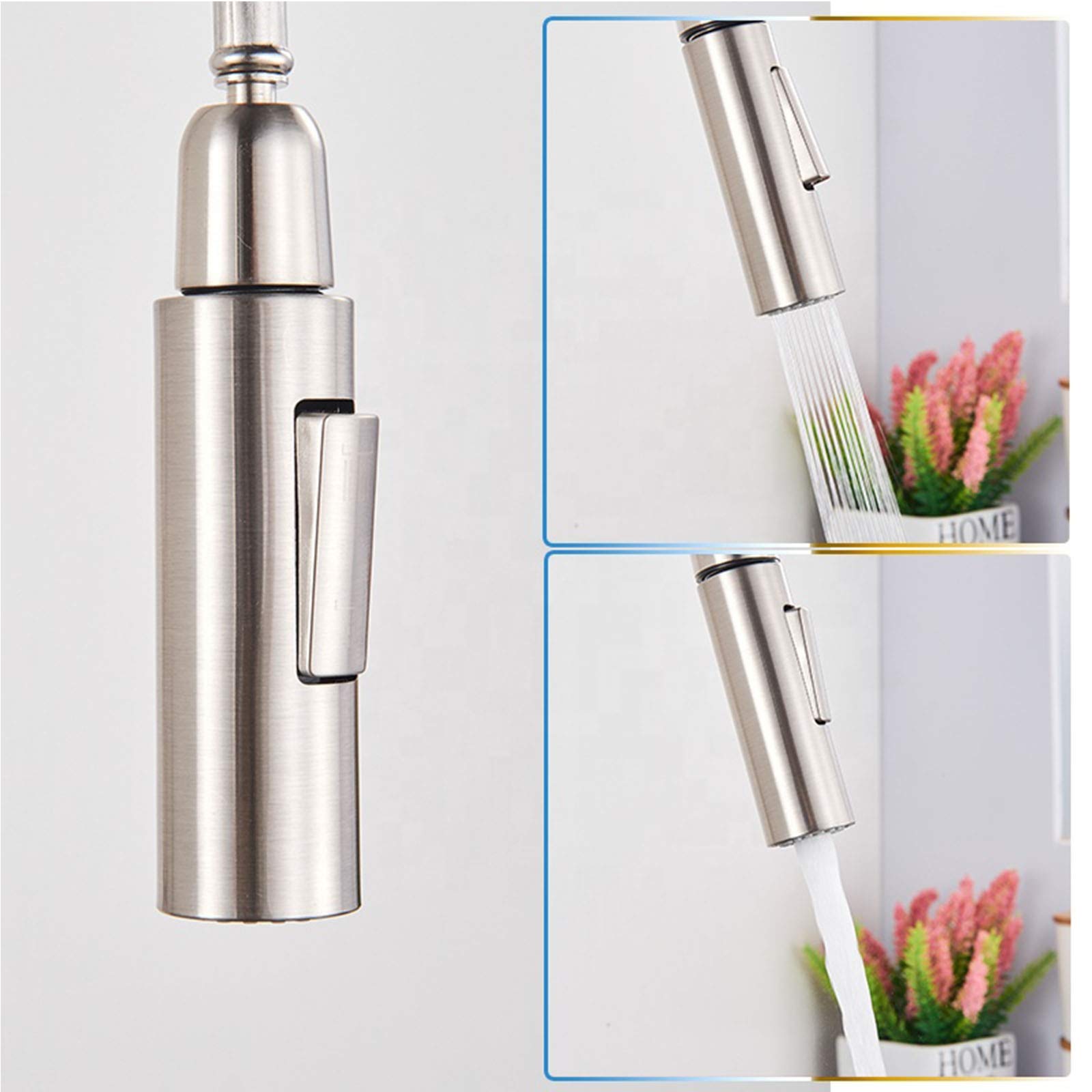 Touchless Kitchen Faucet with Pull Down Sprayer - Stainless Steel Single Handle Sink Faucet, Brushed Nickel Finish - Ideal for Modern Kitchens, Easy Cleaning & Hands-Free Operation