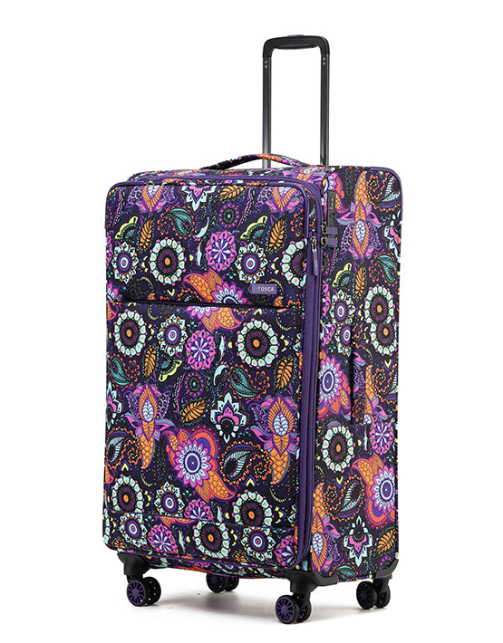 Tosca SO LITE AIR5055 79cm Large Spinner Luggage with Paisley Design - Lightweight Suitcase for Travel, Business Trips & Vacations