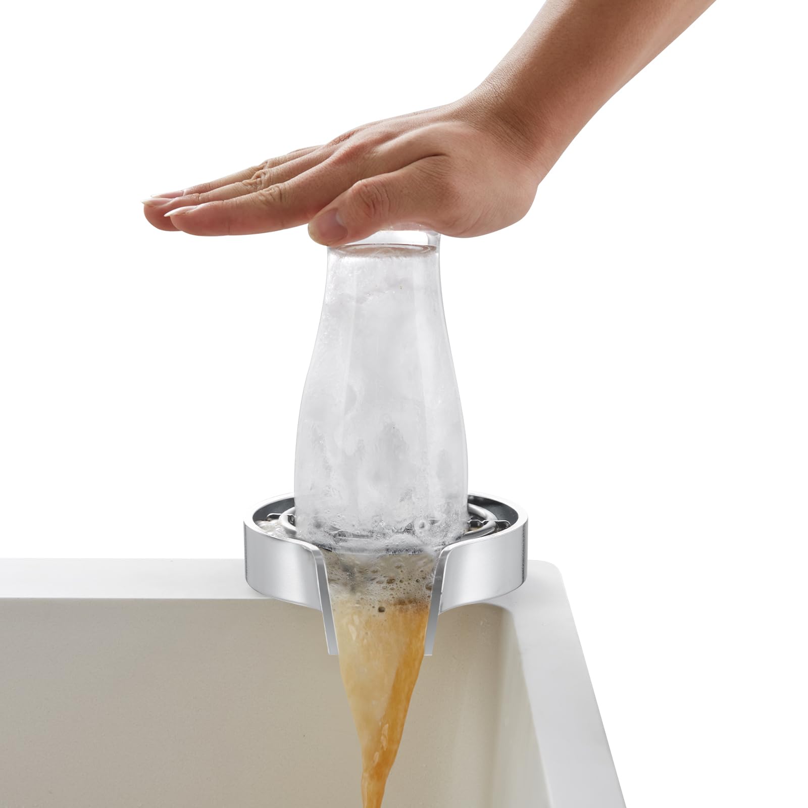 VEVOR 360° Rotating Glass Rinser for Kitchen Sink - Upgraded Cup Cleaner Attachment for Home, Cafe & Bar Use - Perfect for Washing Wine Glasses, Coffee Cups & Drinkware