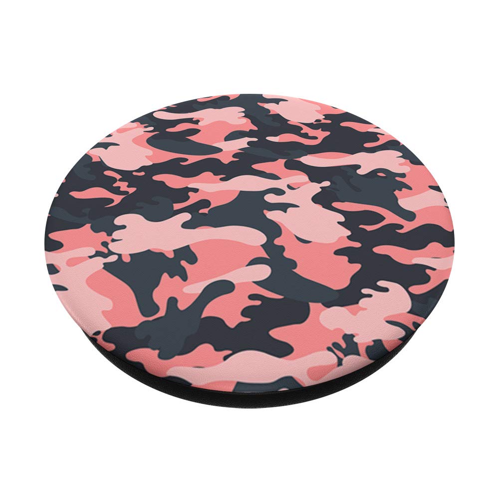 Pink and Grey Camouflage Design PopSocket - Grips & Stand for Phones - Perfect for Daily Use, Travel, and Hands-Free Viewing