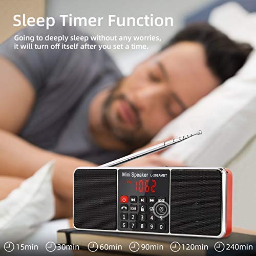 J-160 Retro Bluetooth AM/FM/SW Radio & J-288 Portable AM/FM Bluetooth Stereo Radio with SD Card, USB, Aux-in MP3 Player - Rechargeable Battery Powered for Home, Office, Travel & Outdoor Use