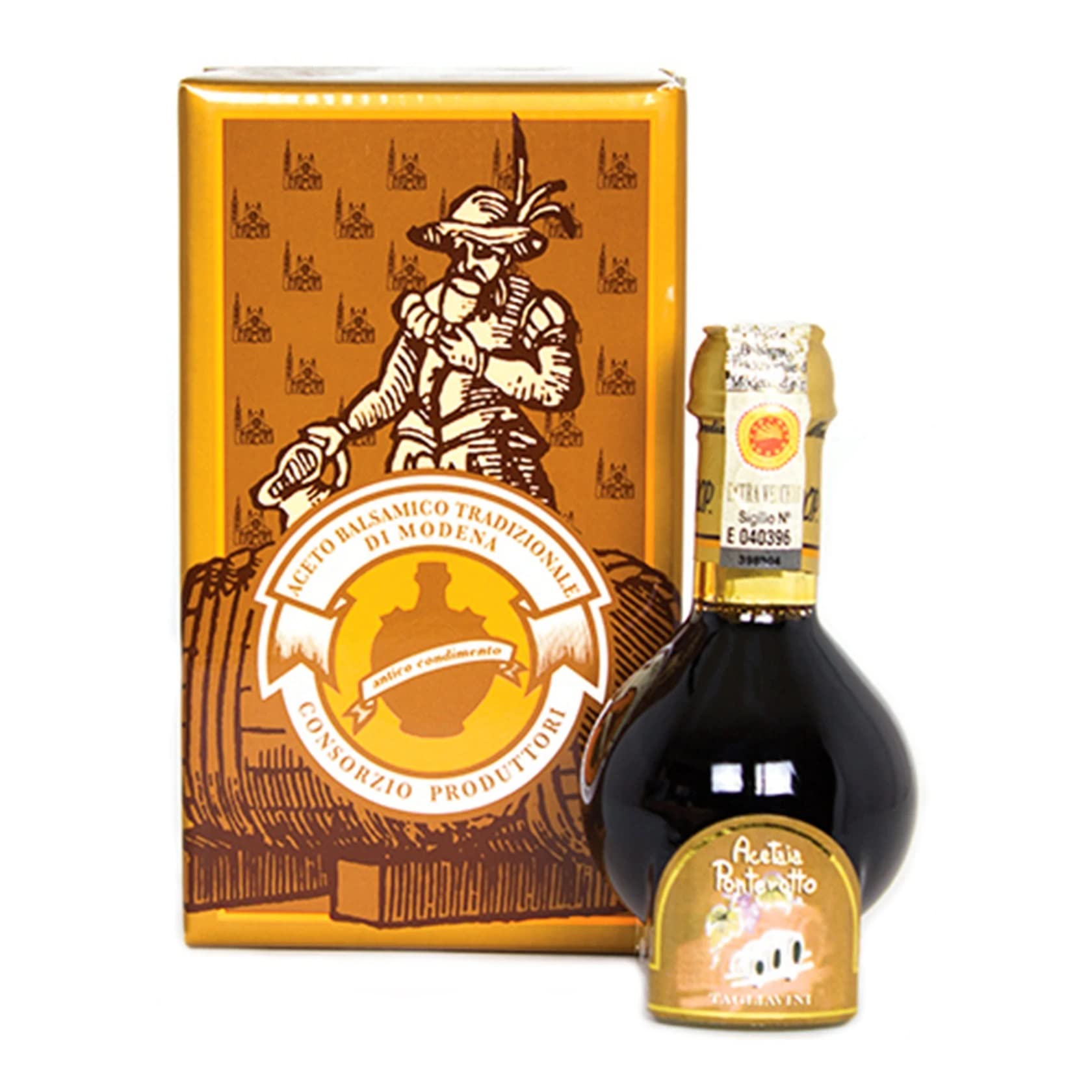Premium Aged 25 Years Traditional Balsamic Vinegar of Modena DOP Certified - Extra Vecchio Aceto Balsamico Tradizionale di Modena Italy - 100ml Glass Bottle Gift Box - Perfect for Salads, Gourmet Dishes & Fine Dining