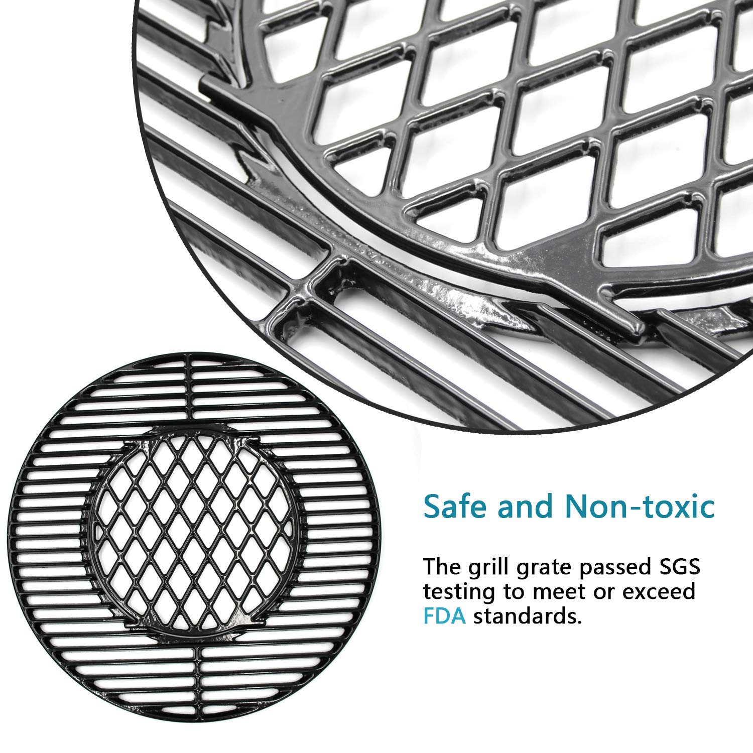 Non-Stick Polished Porcelain Coated Grill Grates for Weber 22