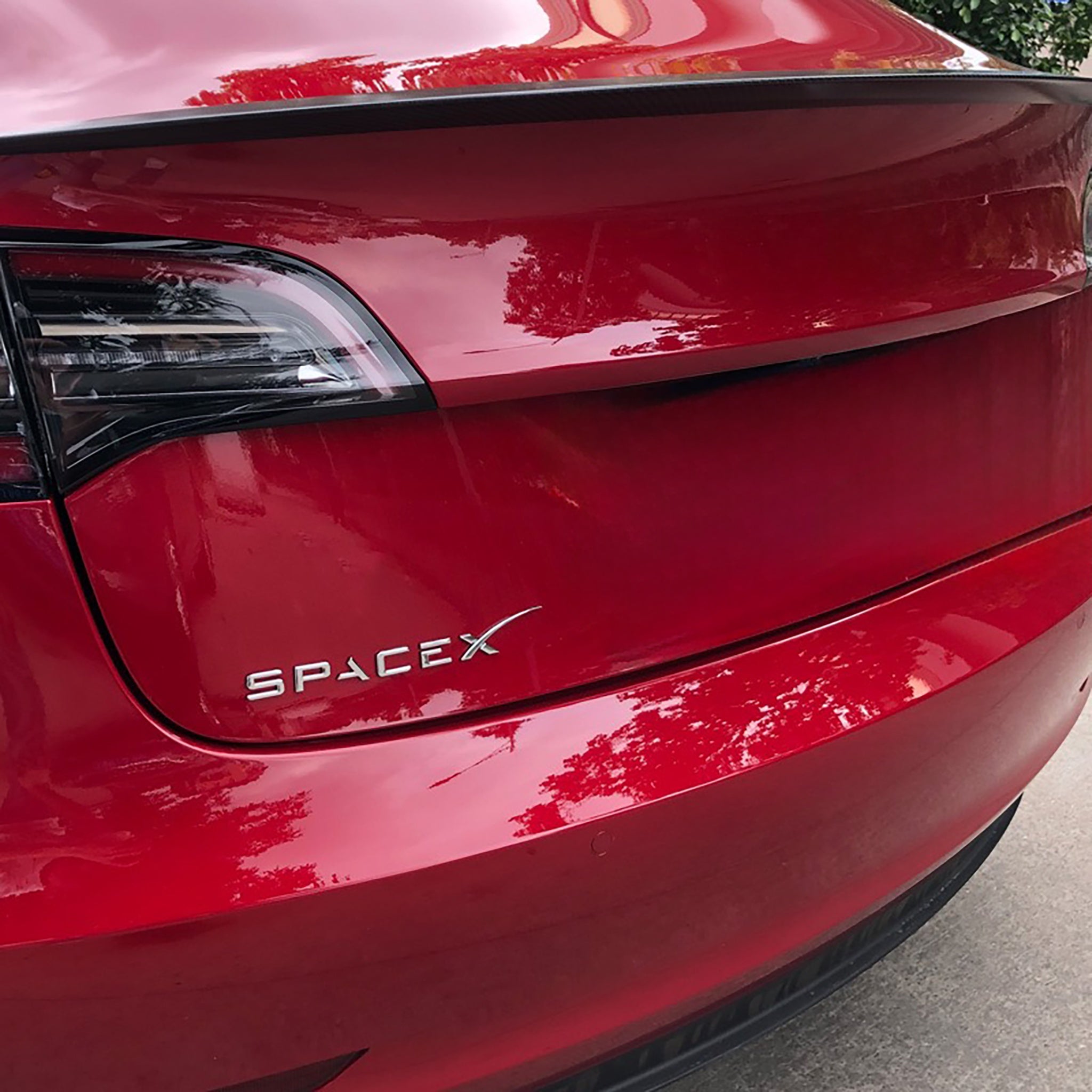 SpaceX Emblem Badge Decals for Tesla Model S 3 X Y - High Quality Vinyl Stickers for Car Exterior Decoration & Personalization (Set of 4) - Perfect for Tesla Enthusiasts & Space Fans