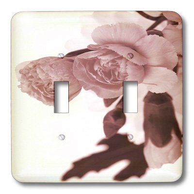 3D Rose LLC LSP_20619_2 Delicate Grey Roses Double Toggle Switch - Perfect for Home Decor, DIY Projects, and Electrical Upgrades