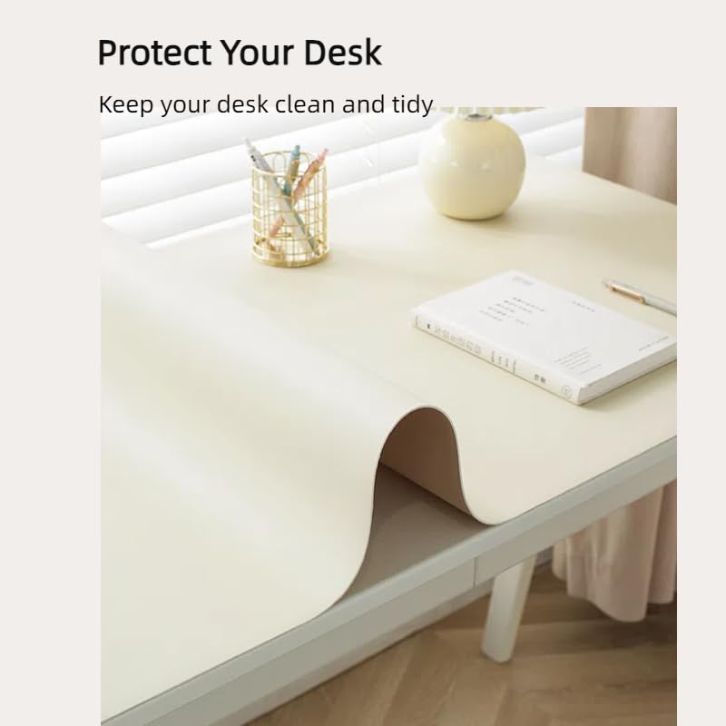 Premium Leather Desk Mat - Large Office Desk Pad Protector for Computer & Laptop (47.2
