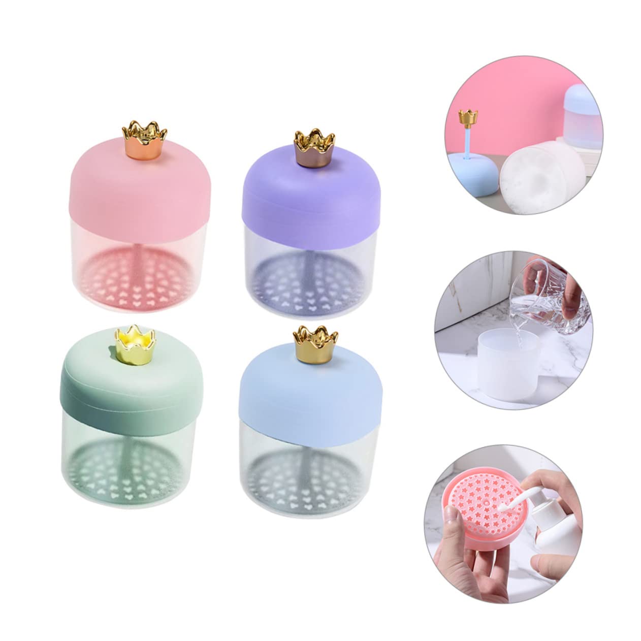 Healeved 4Pcs Facial Bubble Foam Maker Set - Deep Cleansing Foaming Cups for Women, Gentle Skin Care Bubble Maker Device - Perfect for Spa, Home Facial & Daily Skincare Routine