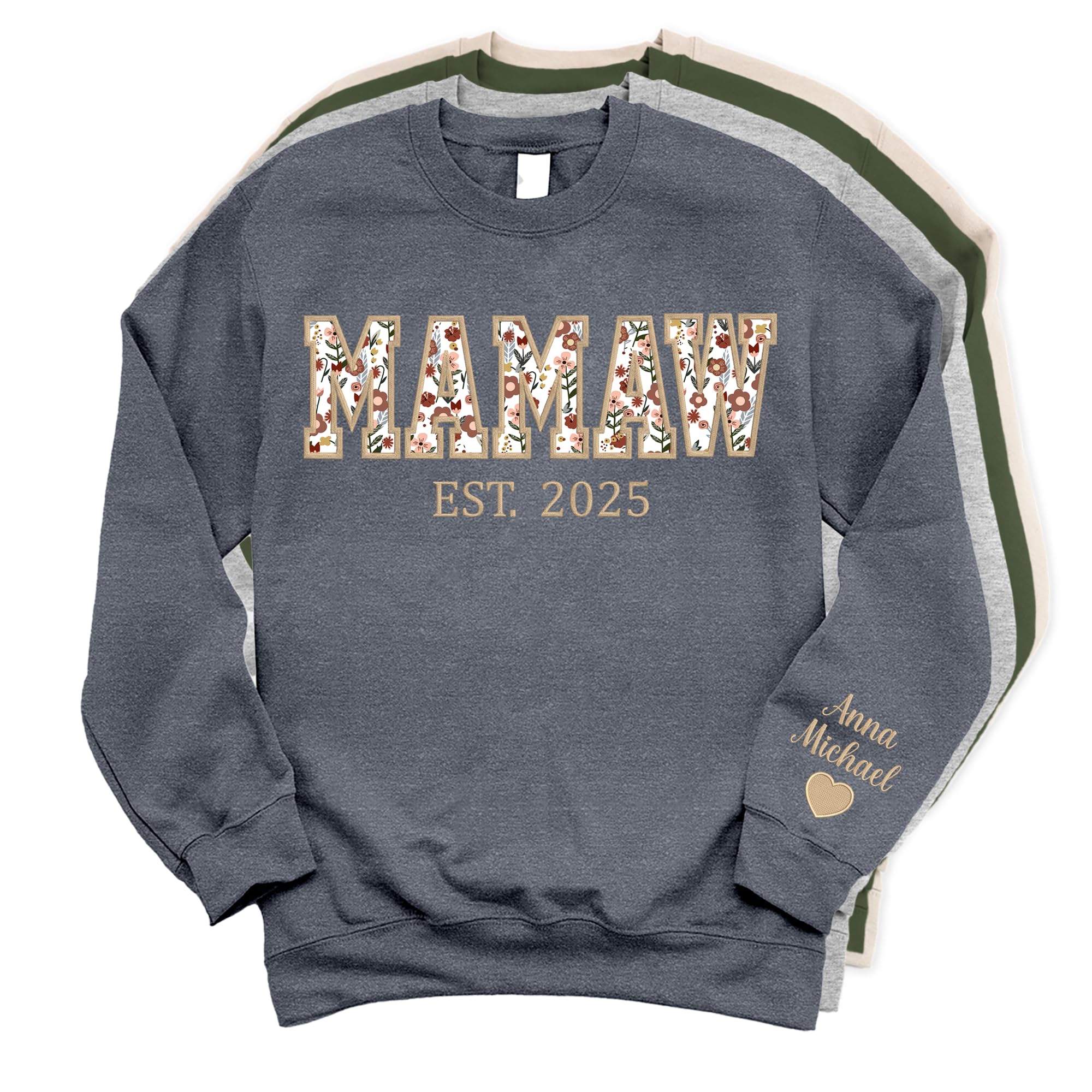 Custom Embroidered Women's Hooded Sweatshirt - Personalized Name Mom & Grandma Shirt - Soft Fleece Pullover - Christmas Birthday Gift for Her - Perfect for Family Reunions & Cozy Winter Days