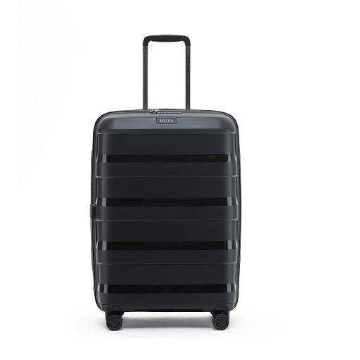 Tosca Comet 25in Medium 4 Wheel Hard Shell Suitcase - Black | Durable Lightweight Luggage for Travel, Business Trips & Vacations