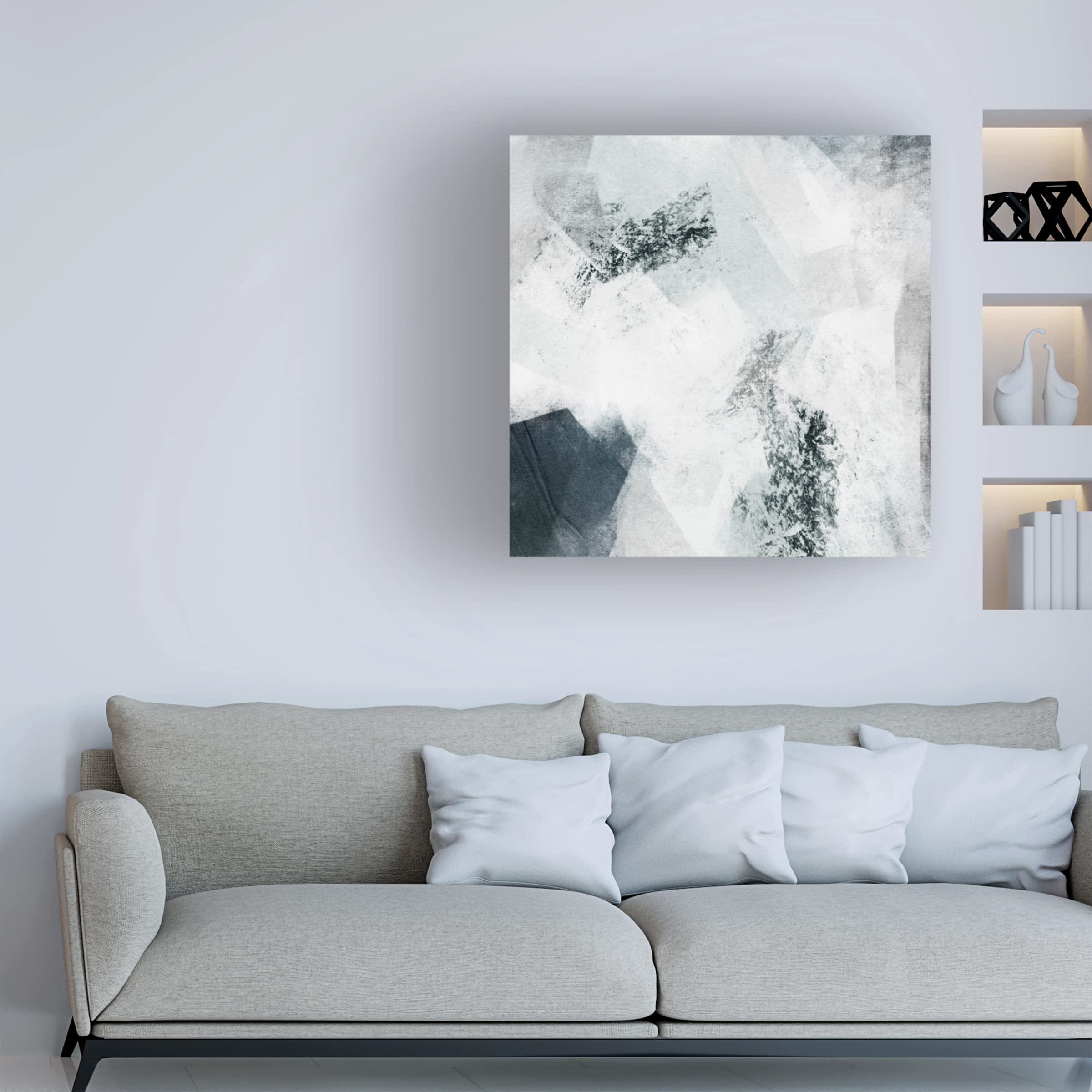 Emma Caroline 'Mire I' 14x14 Inch Canvas Wall Art - Modern Abstract Painting for Living Room, Bedroom & Office Decor