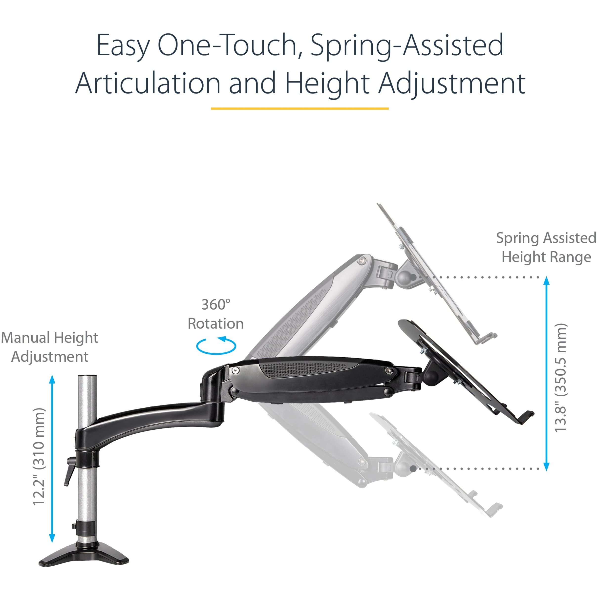 StarTech.com Adjustable Laptop Mount Arm - Ergonomic VESA Desk Clamp for 34