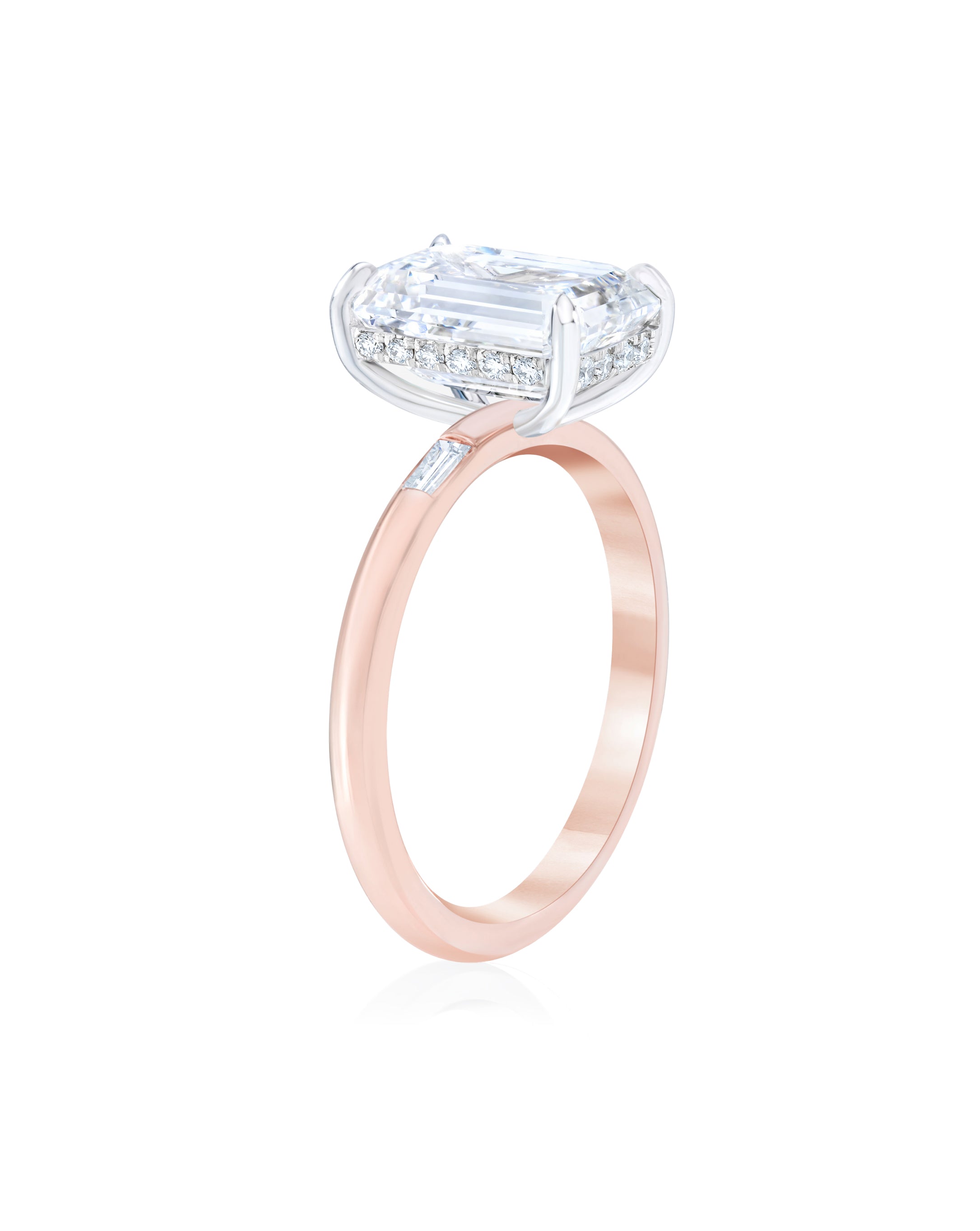 Elegant Cloud Inlay Baguette Ring - Vintage Inspired Stackable Jewelry for Women - Perfect for Weddings, Anniversaries & Everyday Wear