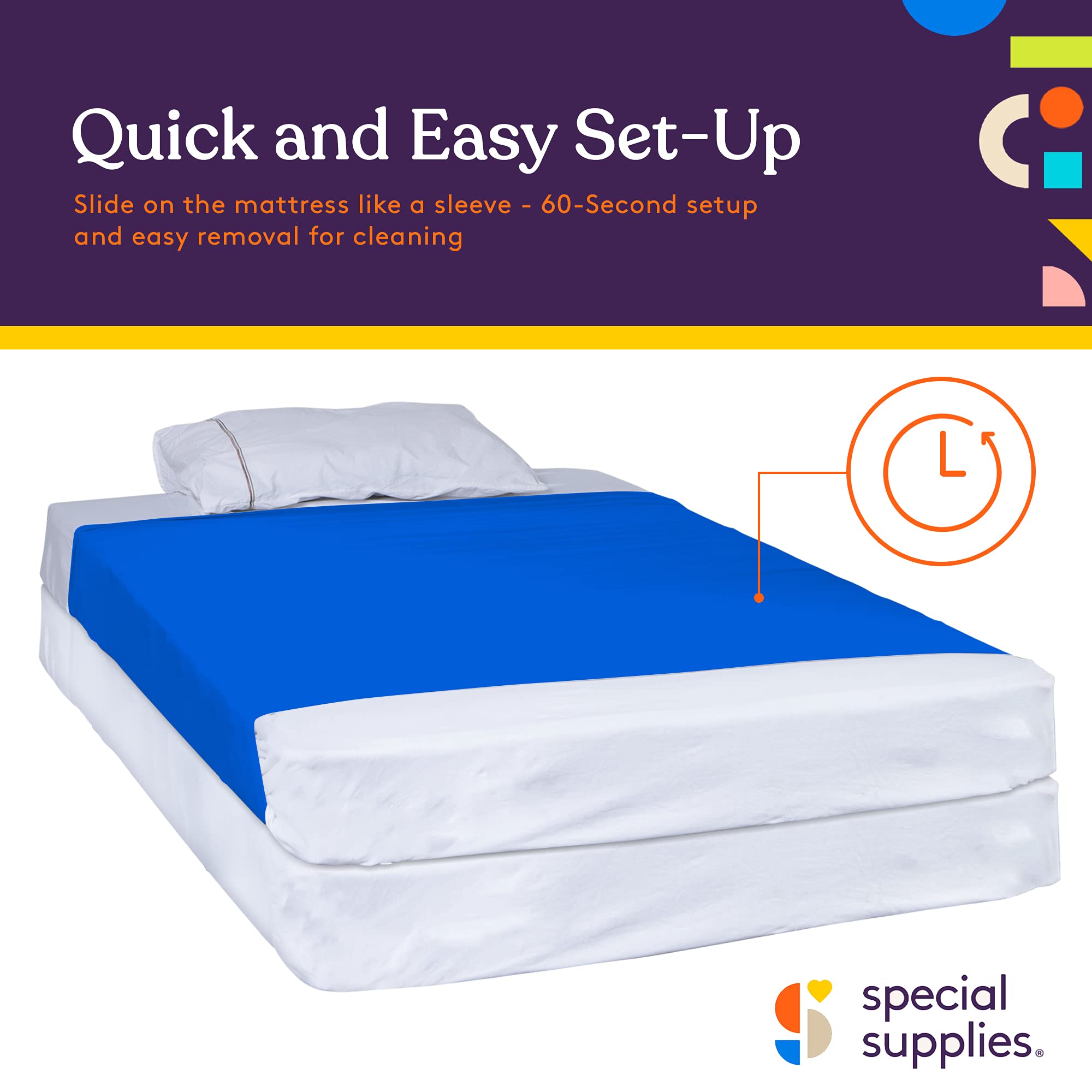 Breathable Stretchy Sensory Bed Sheet for Kids - Cooling Comfortable Compression Alternative to Weighted Blankets - Twin Size Blue Bedding - Perfect for Calming ADHD, Autism & Anxiety Relief