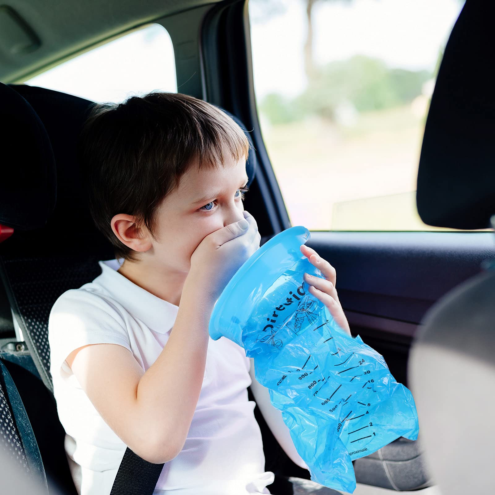 Disposable Vomit Bags 1000ml (100 Pack) - Emesis Barf Bags for Motion Sickness, Nausea Relief - Ideal for Car, Airplane Travel, Pregnancy & Hospital Use - Leakproof & Odor Control for Stress-Free Cleanup