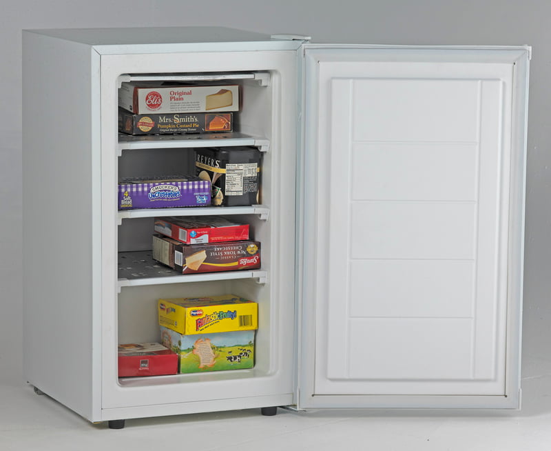 Avanti VF306 2.8 Cu. Ft. White Upright Freezer - Compact Deep Freezer for Home, Garage, or Restaurant Use - Energy Efficient Appliance for Frozen Food Storage