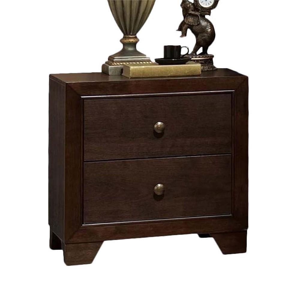 Acme Furniture Madison Wood Nightstand in Espresso - Solid Wood Bedside Table with Storage Drawer for Bedroom, Living Room & Guest Room