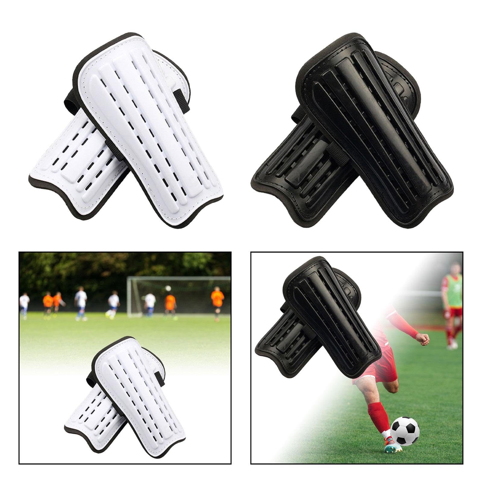 BNF® Adult Soccer Shin Guards - Lightweight & Comfortable Shin Pads for Men & Women - 2-Piece Set (White) - Perfect for Soccer Training, Matches & Youth Leagues
