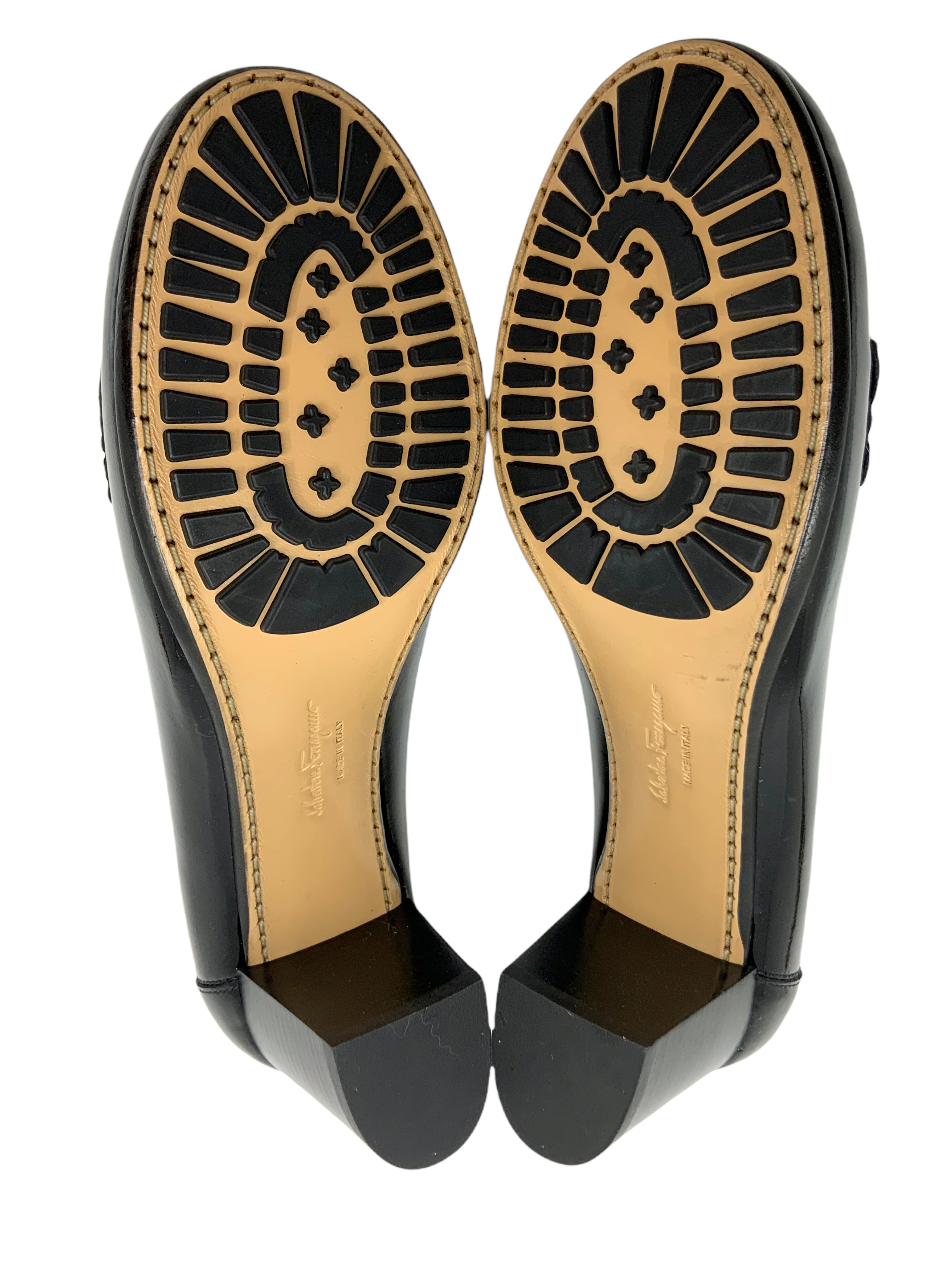 Salvatore Ferragamo Gancini Leather Loafers for Women - Size 8.5 - New Luxury Italian Shoes for Office, Business & Formal Occasions