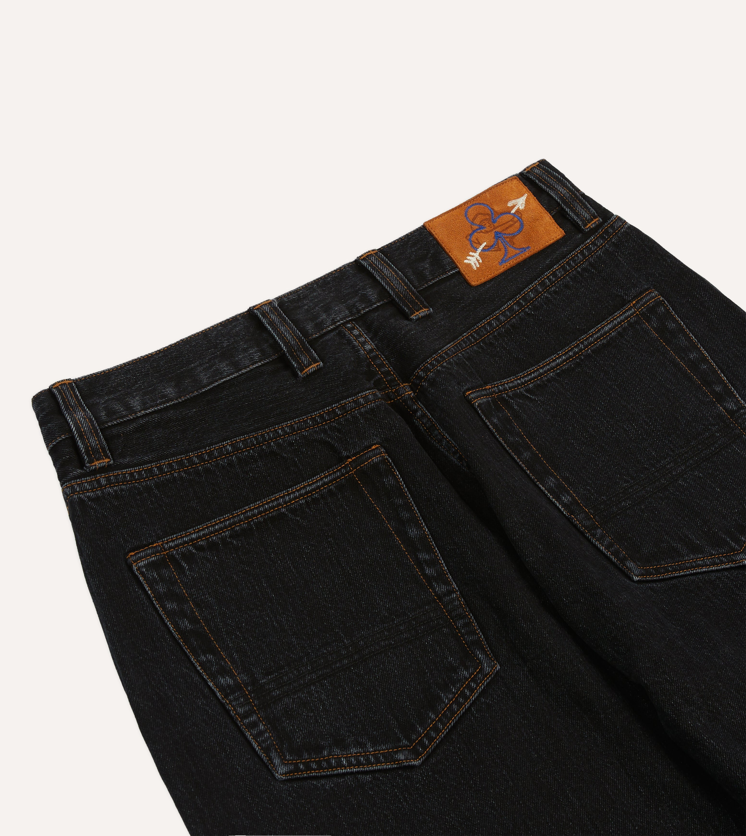 Drake's by A. Levine Black Stone Wash 12.3oz Selvedge Denim Five Pocket Jeans for Men - Premium Raw Denim Pants with Classic Fit, Comfortable & Durable for Casual Wear, Work, and Everyday Use