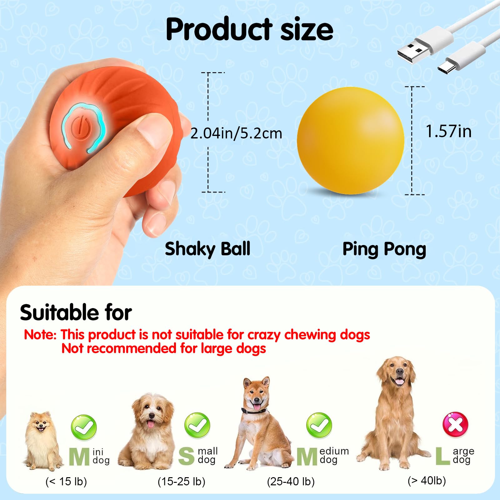 Interactive Shaky Vibrating Ball Toy for Dogs - Automatic Moving & Shaking Dog Ball for Playtime, Training & Exercise - Fun Pet Toy for Small & Large Breeds