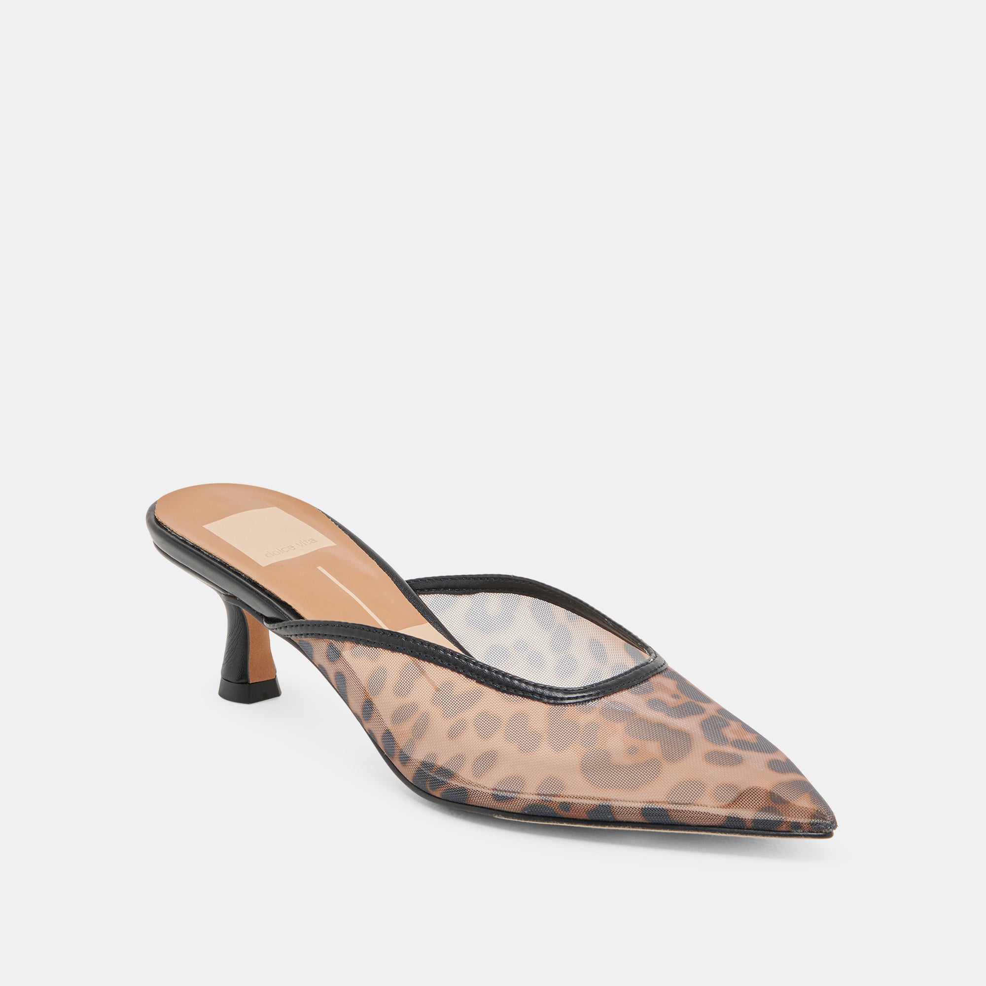 CLEO Women's High Heels - Leopard Print Mesh Pointed Toe Pumps for Party, Night Out & Special Occasions