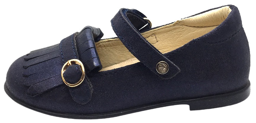 Naturino Girls 9201 Navy Glitter Mary Jane Flats with Buckle Strap - Classic School Shoes for Girls, Comfortable Dress Shoes for Parties & Special Occasions