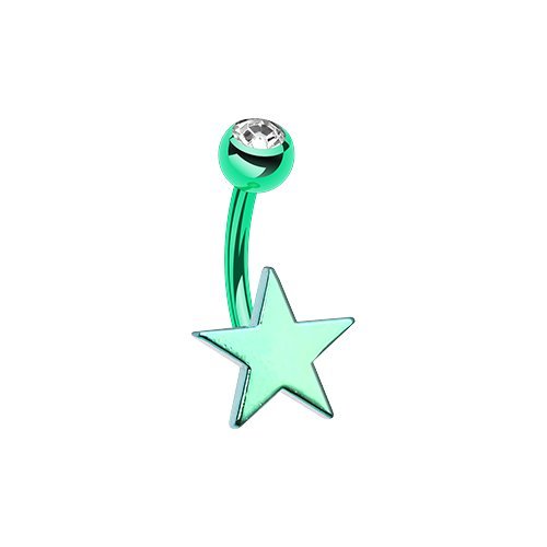 WildKlass Nova Star Steel Belly Ring - Stylish Body Jewelry for Parties