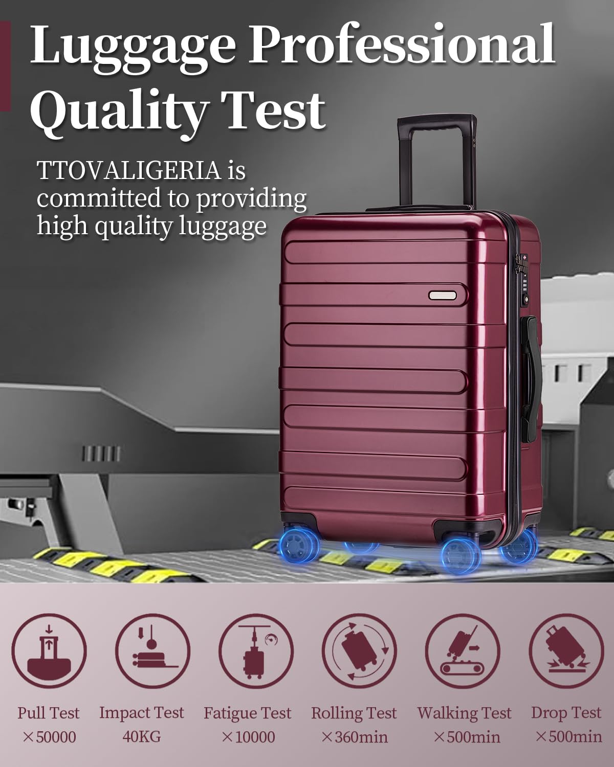 Durable Hardside Carry-On Luggage with 360° Spinner Wheels, TSA Lock & Scratch-Resistant Surface - Expandable 28