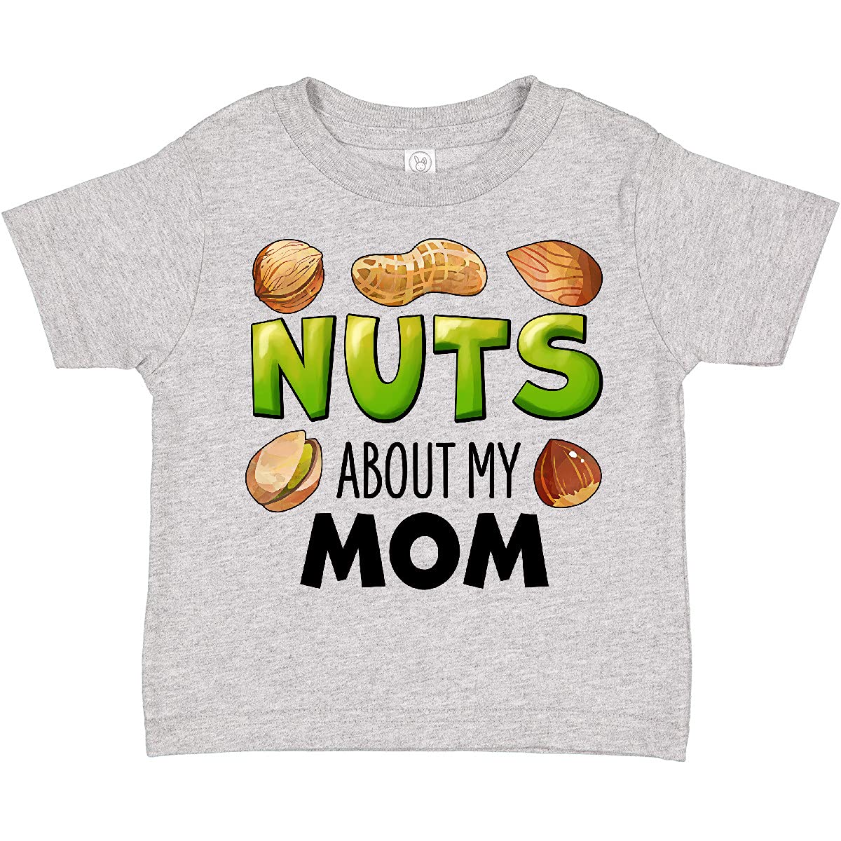 Inktastic 'Nuts About My Mom' Peanut Almond Pistachio Toddler T-Shirt - Cute Funny Graphic Tee for Mother's Day & Family Events