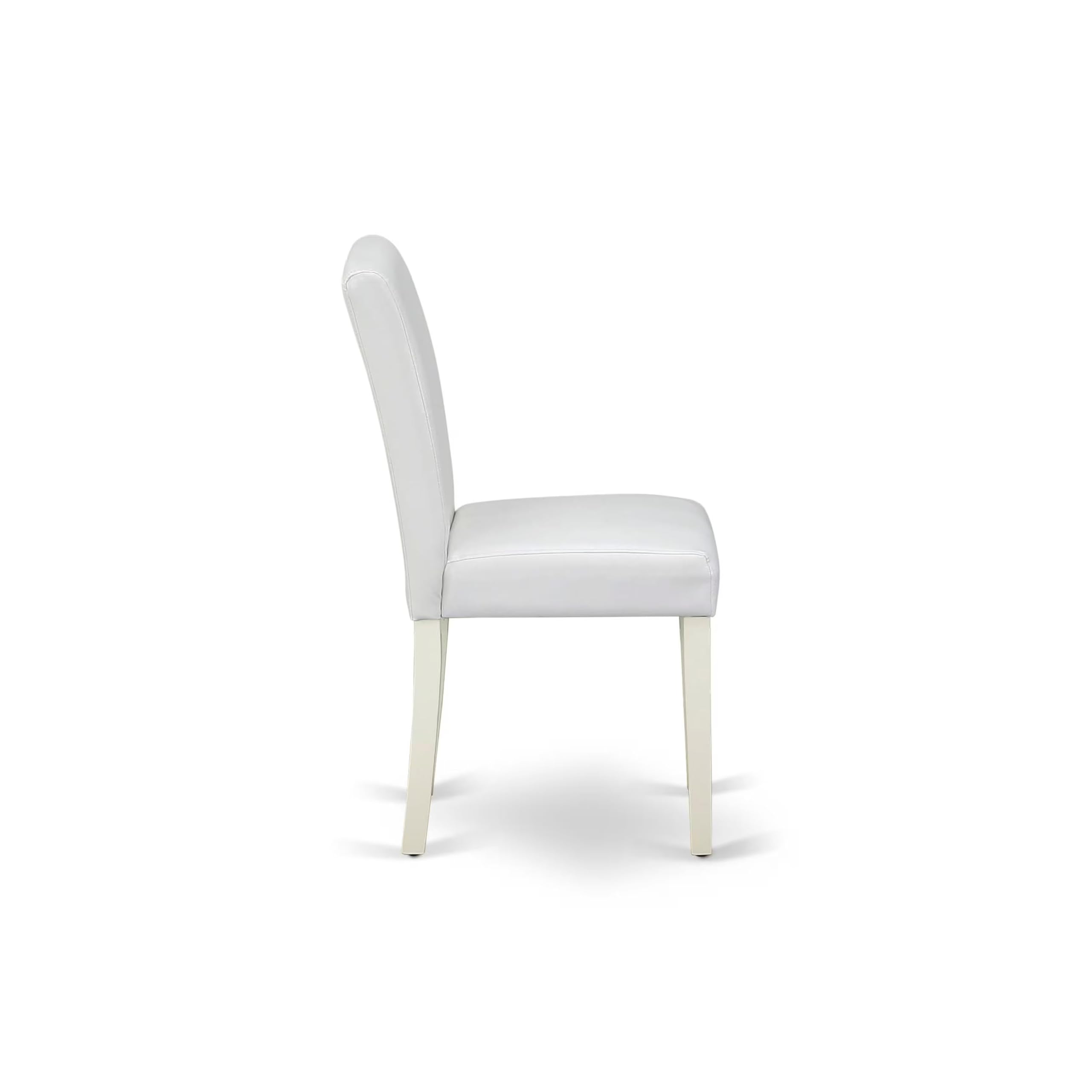 East West Furniture 5-Piece Dining Set with Oval Table & 4 White Faux Leather Chairs - 42x60 Inch Linen White Kitchen Table with Butterfly Leaf Extension - Perfect for Small Spaces, Breakfast Nooks & Compact Dining Rooms