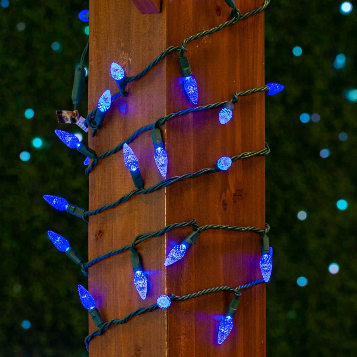 70 LED C6 Christmas String Lights 24FT - Commercial Grade Outdoor Christmas Tree Lights, Permanent Waterproof LED Decorations for Trees, Roof & Yard (Blue) - Perfect for Holiday, Party & Home Decoration