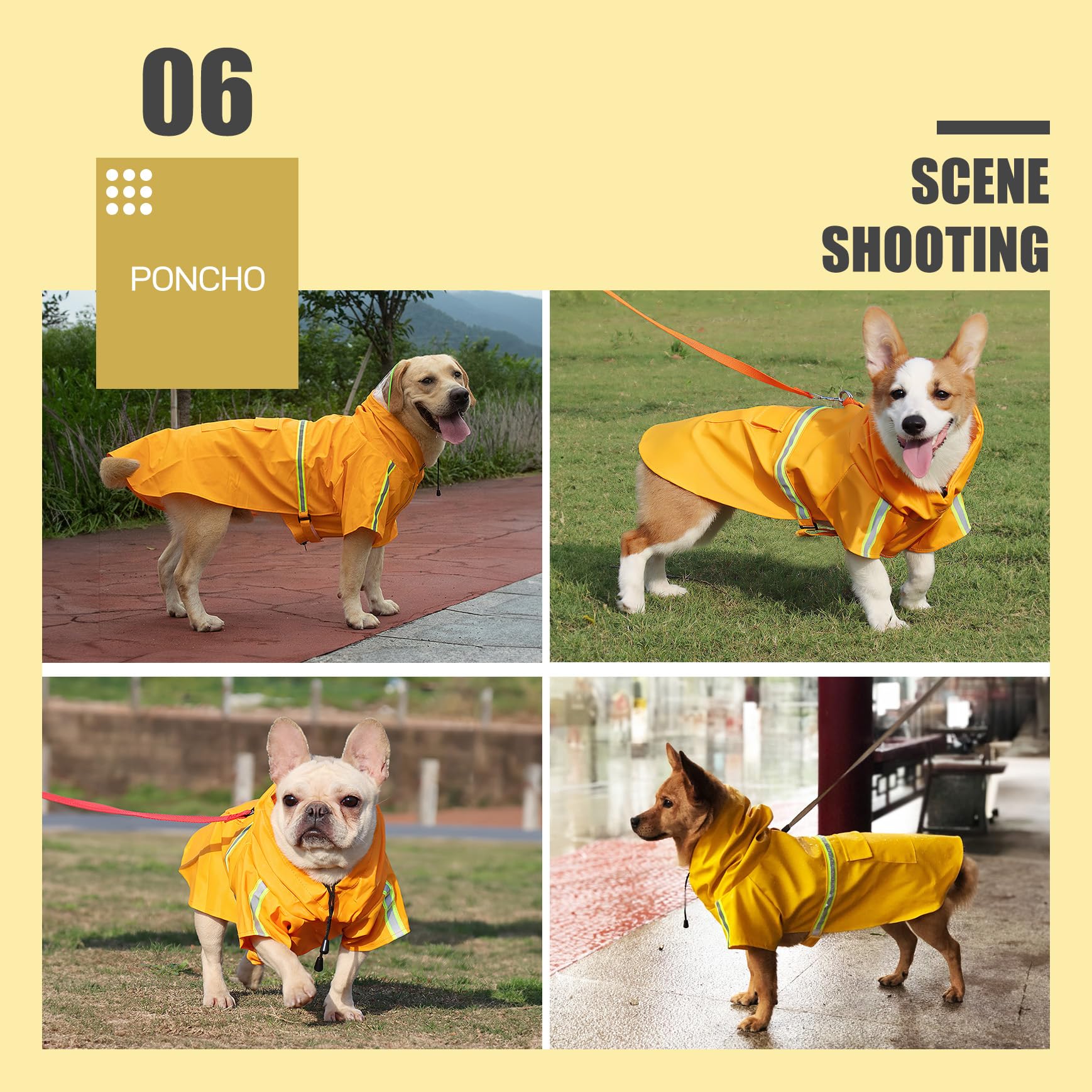 Waterproof Reflective Dog Raincoat 2XL for Large Breeds - Adjustable Hood & Full Coverage Pet Rain Jacket for Walking, Hiking & Outdoor Adventures