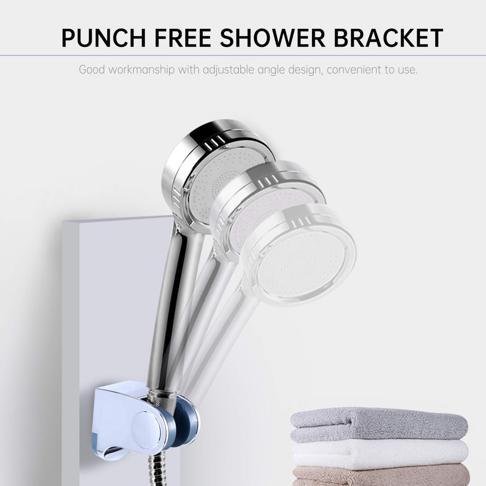 2-Pack Adjustable Shower Head Bracket - Heavy Duty Shower Head Holder Stand for Handheld Showerheads - Bathroom Accessories for Secure Showerhead Mounting (Ideal for Bath, Spa & Home Renovation)