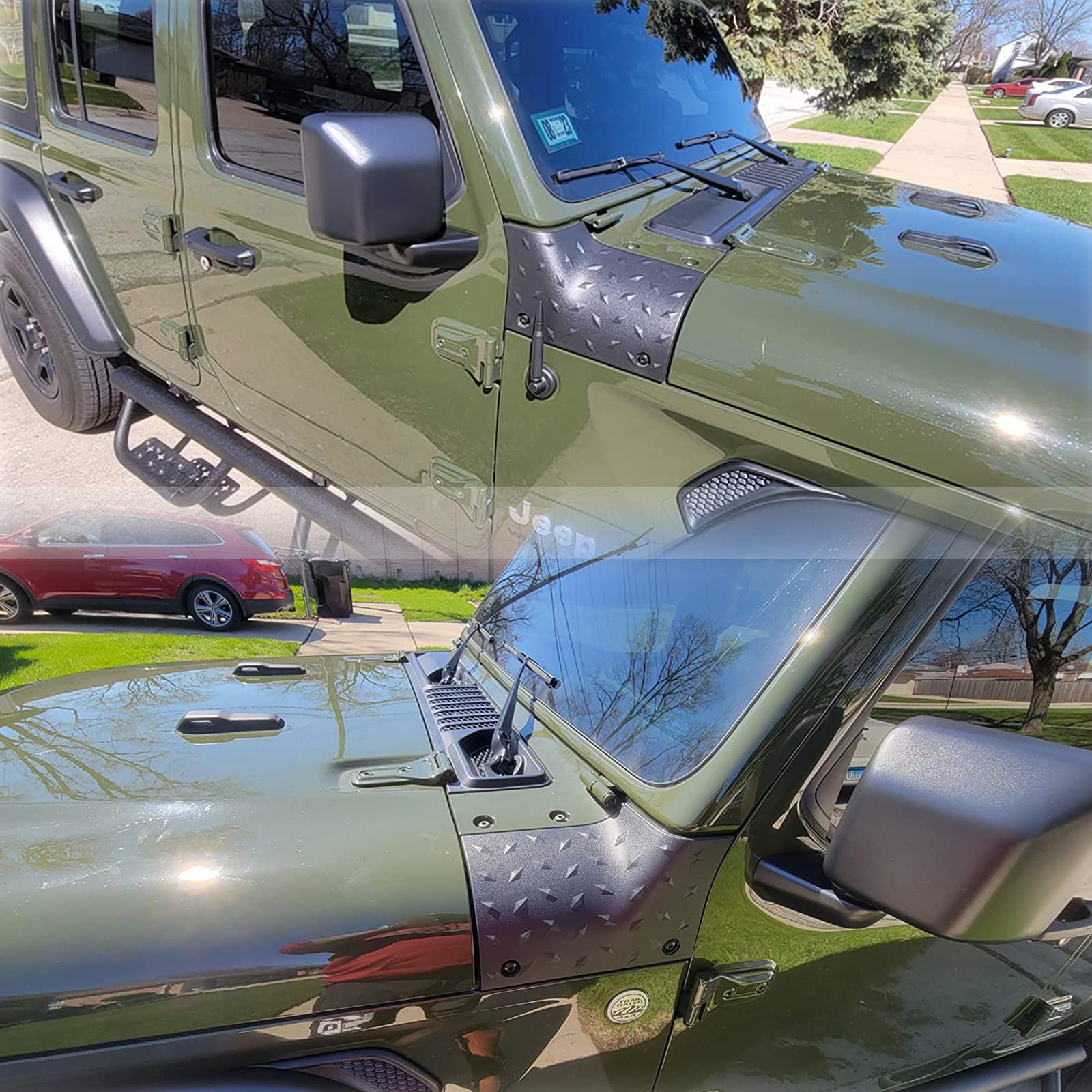 Jeep Wrangler JL & Gladiator JT Cowl Body Armor (2018-2022) - Durable Outer Cowl Covers & Corner Guards - Exterior Accessories (1 Pair) for Off-Road Protection & Style Enhancement