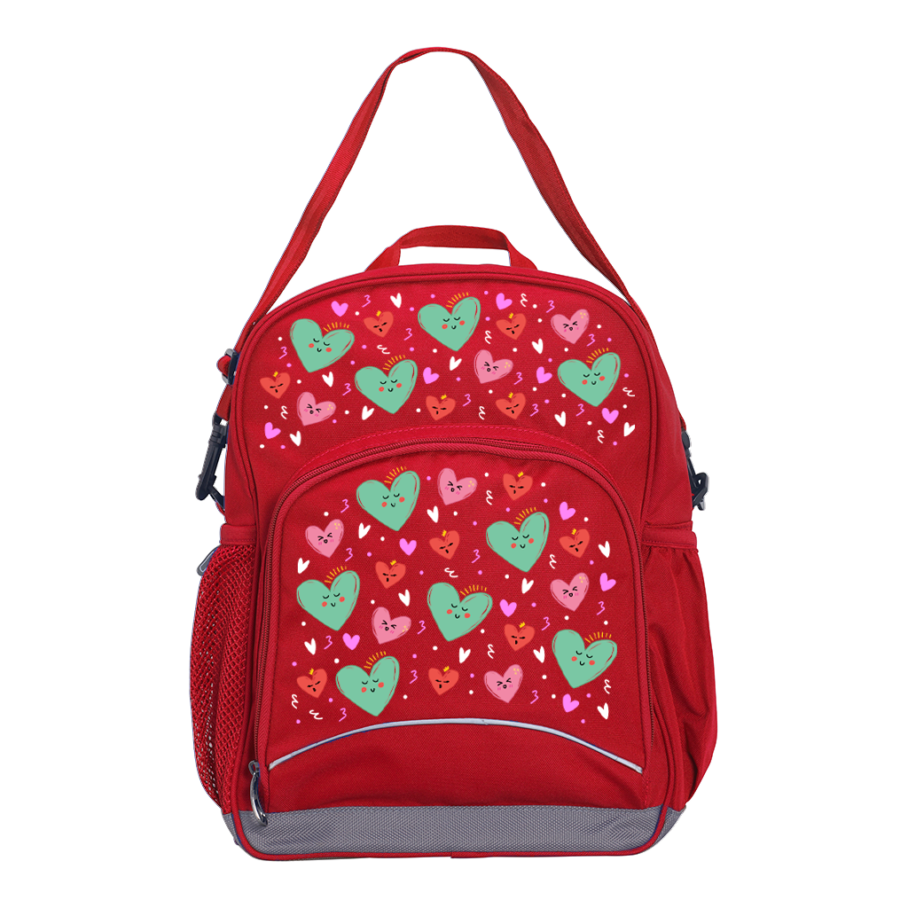 Sweet Hearts Kindy Backpack for Kids - Cute Heart Print School Backpack for Girls & Boys - Perfect for Preschool, Kindergarten & Travel