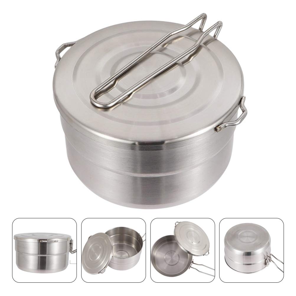 BESPORTBLE Portable Bento Pot - Lightweight Foldable Camping Cookware for Backpacking, Hiking, Mountaineering & Outdoor Adventures - Perfect for Picnics, Travel & Emergency Preparedness