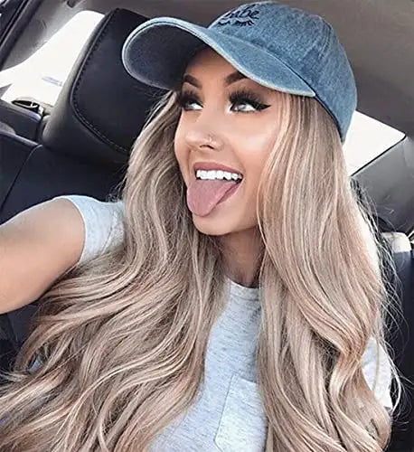 Long Wavy Synthetic Wig with Natural Center Part - Perfect for Cosplay, Halloween, and Daily Fashion Styling