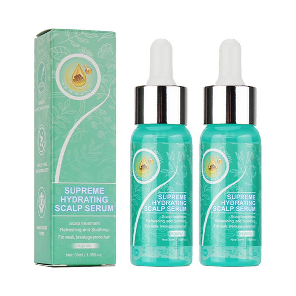 Hair Growth Serum with Castor Oil - Scalp Treatment for Thicker, Stronger Hair | Hair Activating & Nourishing Lotion (2-Pack) | Perfect for Daily Scalp Care & Revitalizing Thin Hair