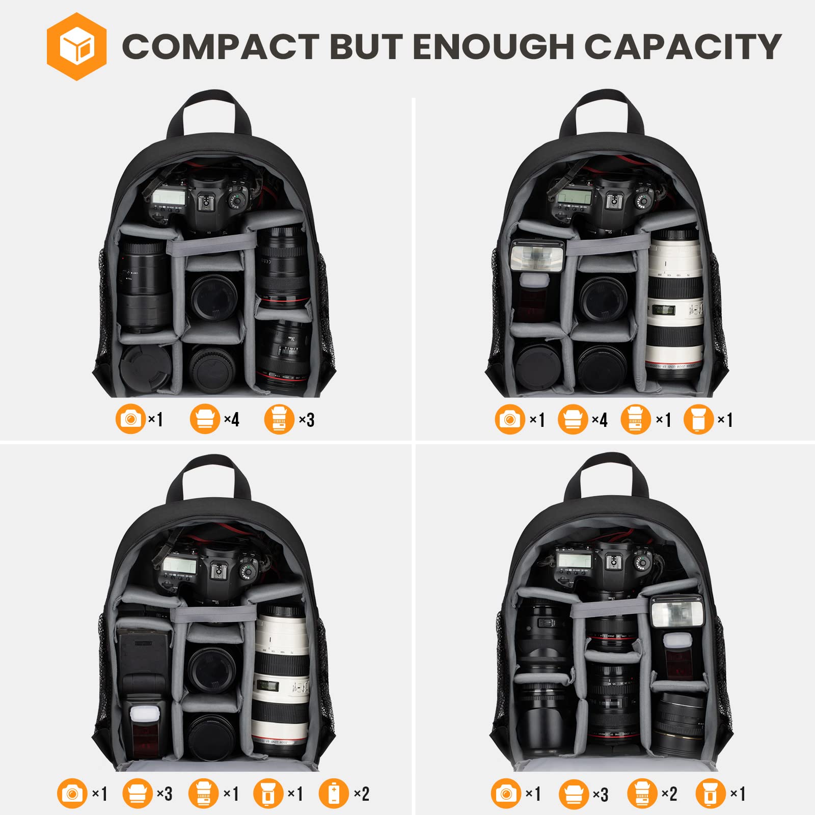 Waterproof DSLR Camera Backpack with Laptop Compartment & Rain Cover - Durable Travel Photography Bag for DSLR Camera, Lens, Flash - Perfect for Outdoor Shooting, Hiking & Travel Photography
