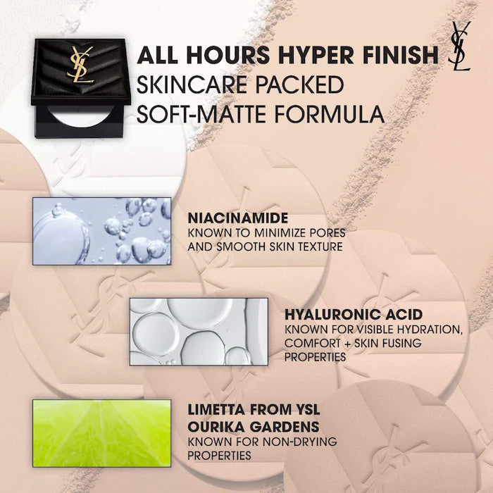 YSL All Hours Hyper Finish 24H Multi-Use Setting Powder - Natural Matte Finish, Long-Lasting Makeup Fixer | Perfect for Daily Wear, Special Occasions & Oily Skin Control