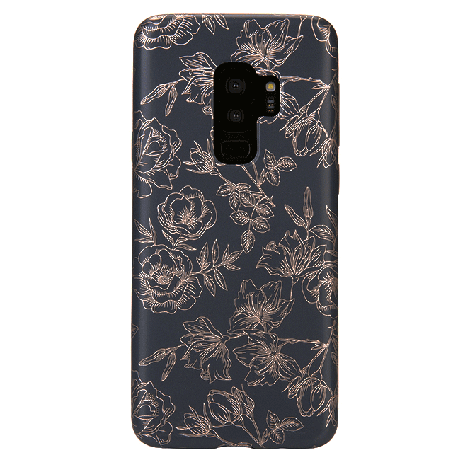 Floral Rose Gold Chrome Samsung Galaxy Phone Case - Elegant Protective Cover for Galaxy S21/S22/S23 - Perfect for Everyday Use & Special Occasions