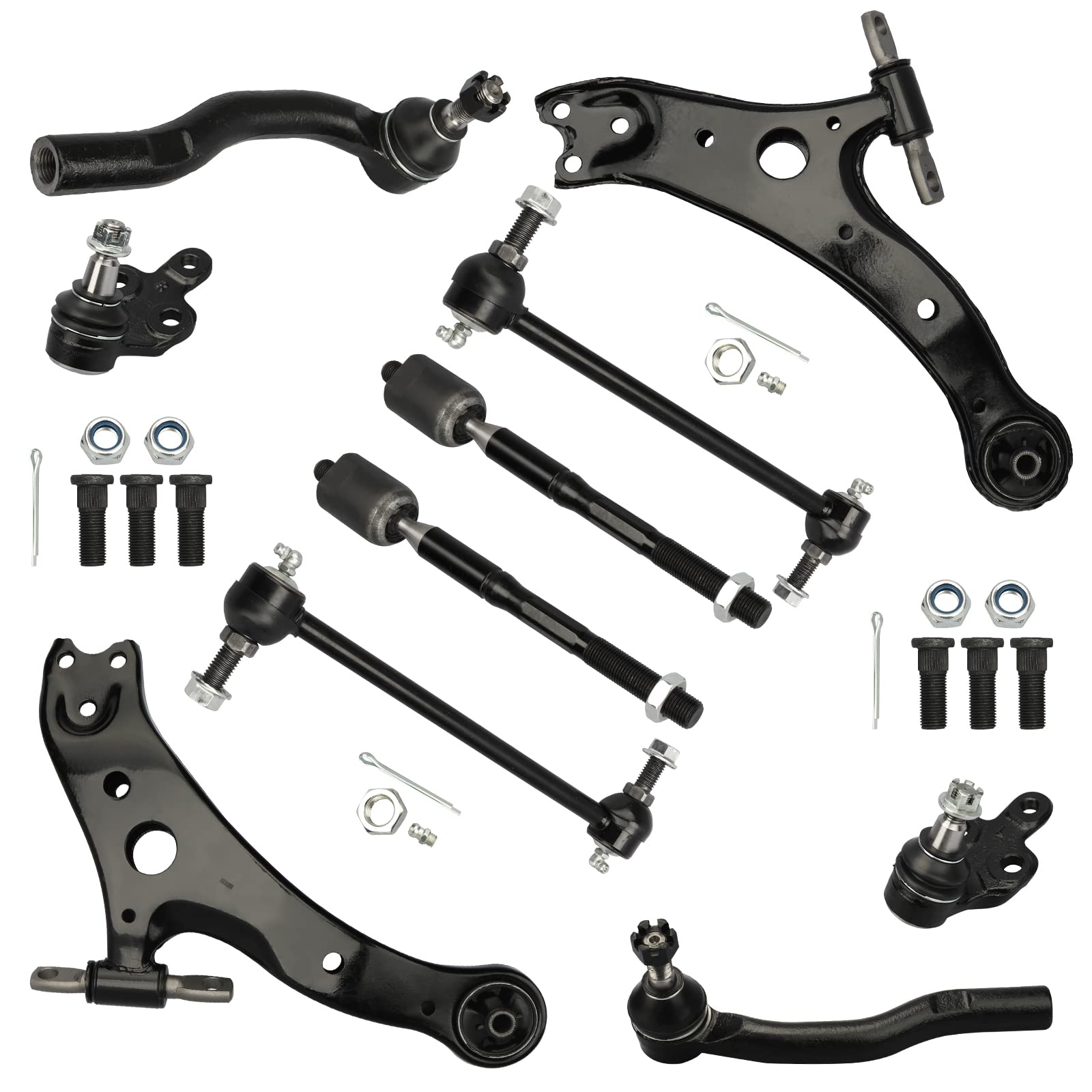 High-Quality Front Lower Control Arms Kit for 2002-2003 Toyota Camry & Lexus ES300 - Includes Ball Joint, Sway Bar Links, Tie Rod Ends - 10pc Set - Perfect for Suspension Repair & Smooth Ride Experience