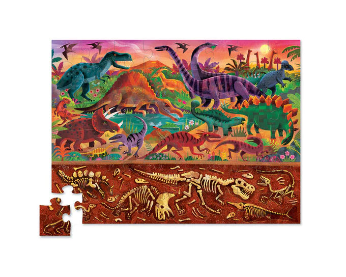 Above & Below Floor Puzzle 48 pc Dinosaur World - Educational Kids Puzzle for Learning & Play - Perfect for Classroom, Birthday Gifts & Family Game Night